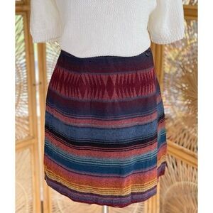 Vintage Joule Energy Striped Southwestern Style Mini Wrap Skirt M